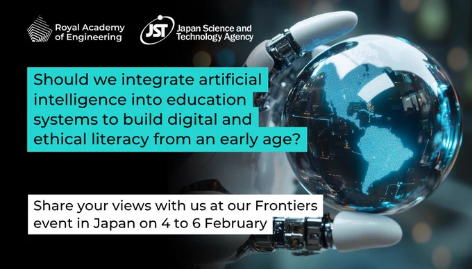 Royal Academy of Engineering logo and Japan Science and Technology Agency logo

Can artificial intelligence be used to generate meaningful economic, social, and environmental benefits on a global scale?

Share your views with us at our Frontiers event in Japan on 4 to 6 February