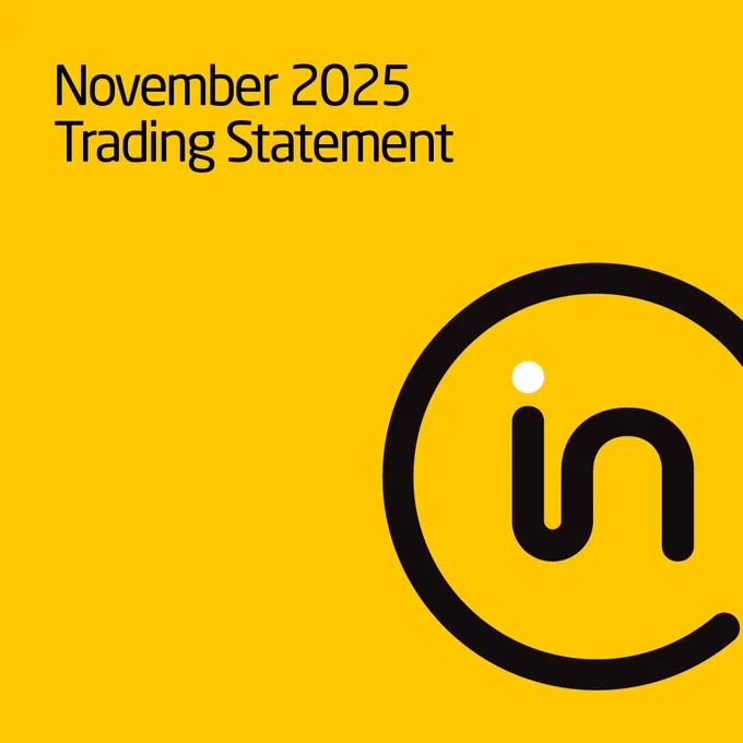 November 2025 Trading Statement with LinkedIn logo on a yellow background.