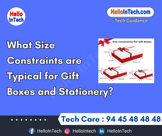 Corporate gift boxes are typically designed with ease of storage, cost-effective shipping, and presentation impact in mind. Most IT companies and vendors use standardized formats that align with logistics and vendor packaging systems.

𝐏𝐥𝐞𝐚𝐬𝐞 𝐅𝐨𝐥𝐥𝐨𝐰 & 𝐒𝐡𝐚𝐫𝐞 -𝗛𝗜𝗧 𝐓𝐨𝐮𝐫 𝐨𝐧 𝐒𝐨𝐜𝐢𝐚𝐥 𝐌𝐞𝐝𝐢𝐚 𝐏𝐚𝐠𝐞𝐬:

📞 𝗖𝗮𝗹𝗹 𝘂𝘀 𝘁𝗼𝗱𝗮𝘆: 94 45 48 48 48
🌐 𝗪𝗲𝗯𝘀𝗶𝘁𝗲: https://hellointech.com/i-news/
📧𝗘𝗺𝗮𝗶𝗹 𝗜𝗗: hellointech.com@gmail.com
👉 𝗙𝗮𝗰𝗲𝗯𝗼𝗼𝗸: https://www.facebook.com/HelloInTech/
👉 𝗜𝗻𝘀𝘁𝗮𝗴𝗿𝗮𝗺: www.instagram.com/Hello_intech
👉 𝗟𝗶𝗻𝗸𝗲𝗱𝗜𝗻: https://www.linkedin.com/in/hello-intech-19ba10220/
👉 𝗧𝘄𝗶𝘁𝘁𝗲𝗿/𝗫: https://x.com/HelloIntec13514
👉 𝗧𝗲𝗹𝗲𝗴𝗿𝗮𝗺: https://t.me/HelloInTech
👉 𝗪𝗵𝗮𝘁𝘀𝗔𝗽𝗽: https://wa.me/9445484848
👉 𝗪𝗖: https://whatsapp.com/channel/0029VbAfJCsEQIaoPeLZG62Z