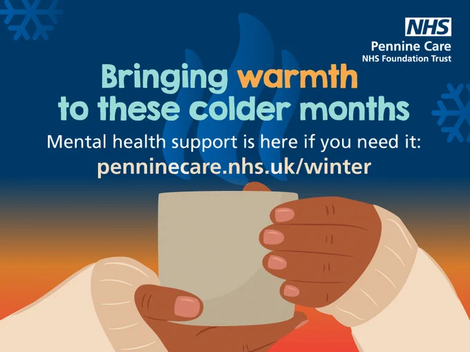 Hands holding a mug of hot liquid, with text above that says 'bringing warmth to these colder months'