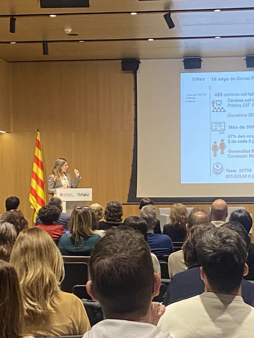 La directora general d’Economia i Societat Digital en un moment de la seva intervenció
