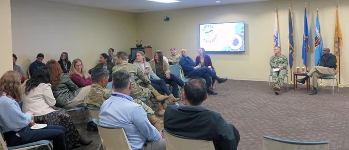 AFHSD staff listened as a team member offered their opinion.