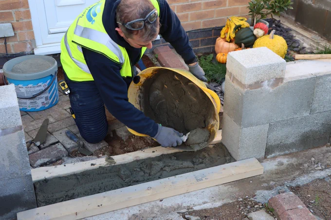 Ground works for flood barrier