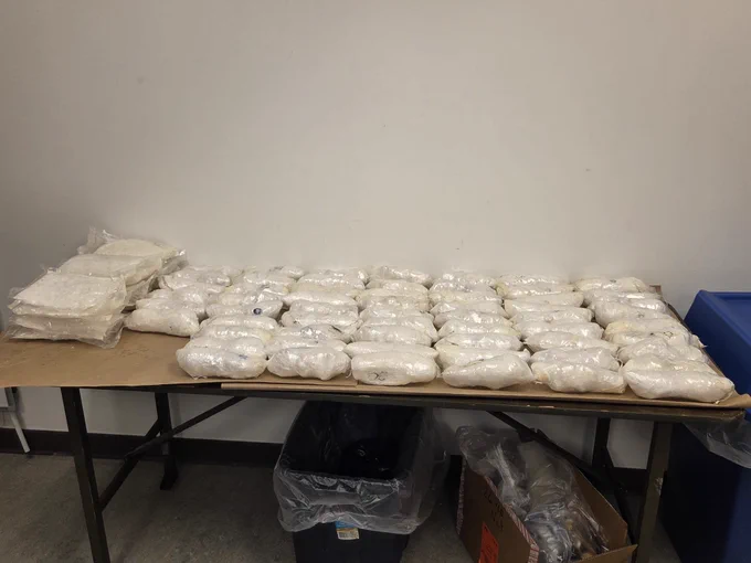 photos showing methamphetamine seized. 