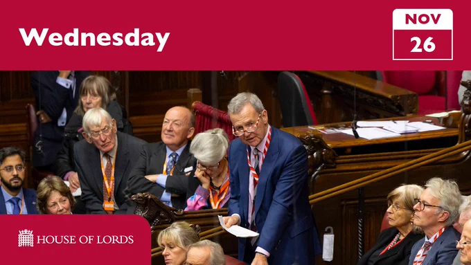 Wednesday 26 November, member speaking in the Lords chamber
