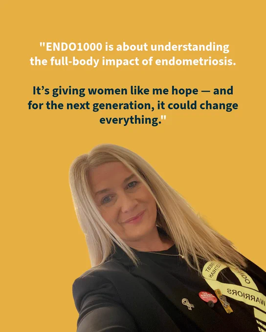 "ENDO1000 is about understanding the full-body impact of endometriosis. 

It’s giving women like me hope — and for the next generation, it could change everything."