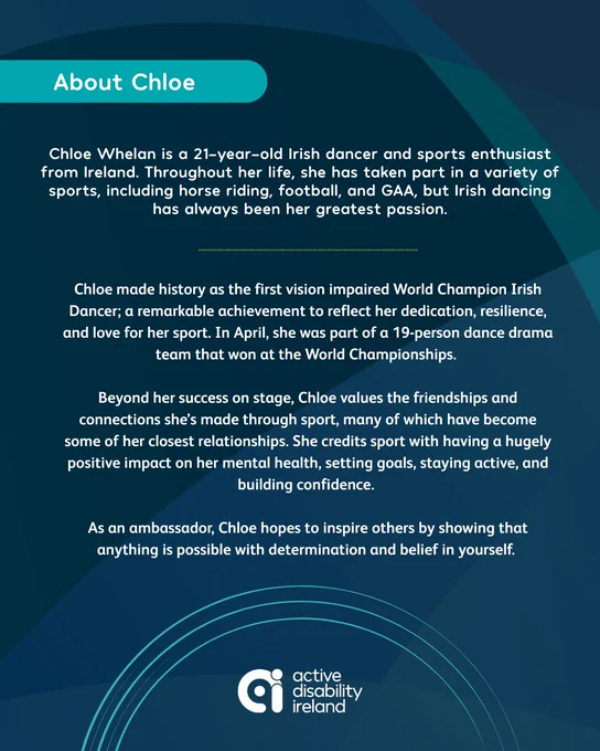 Text graphic with information about Chloe.
