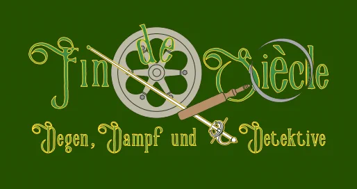 Das Logo der Fin de Siècle-Con mit dem Untertitel "Degen, Dampf und Detektive"