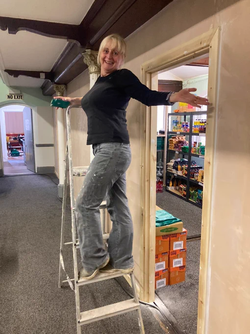 Selnet On Site days, with staff time giving practical support – such as Jill Blanshard decorating at HIS Provision in Blackpool in 2023!