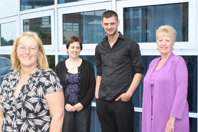 Early days: Liz Tapner, Sarah Clubb, Andrew Glover and Janet Fraser in 2010