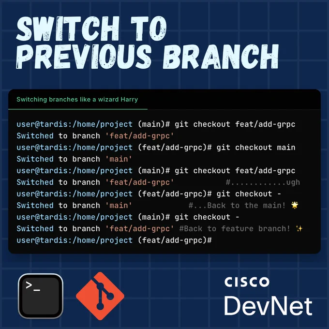 Swtich to previous branch