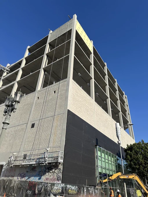 Exterior view of the Downtown Los Angeles Ford dealership where Luminous Egress is installing emergency pathway markings to enhance fire safety and comply with local fire code. Copyright Luminous Egress. All rights reserved.