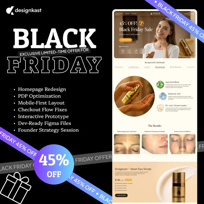 Black Friday: UX Design Offer   45% Off Product.