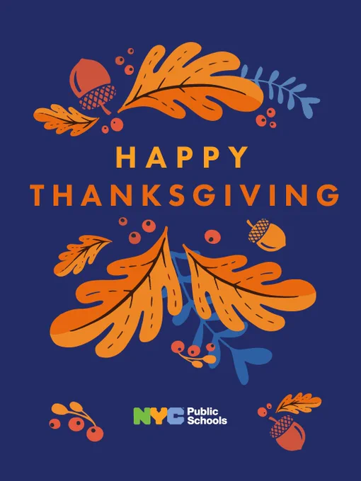 Happy Thanksgiving. NYCPS logo.