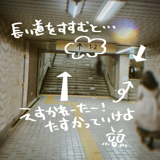 Go straight along the long passage. You can take the escalator as well.
沿着长长的通道一直走，也可以搭乘自动扶梯。
沿著長長的通道一直走，也可以搭手扶梯。
긴 통로를 따라 곧장 가면 됩니다. 에스컬레이터도 이용할 수 있어요.
Đi thẳng theo lối đi dài. Bạn cũng có thể dùng thang cuốn.