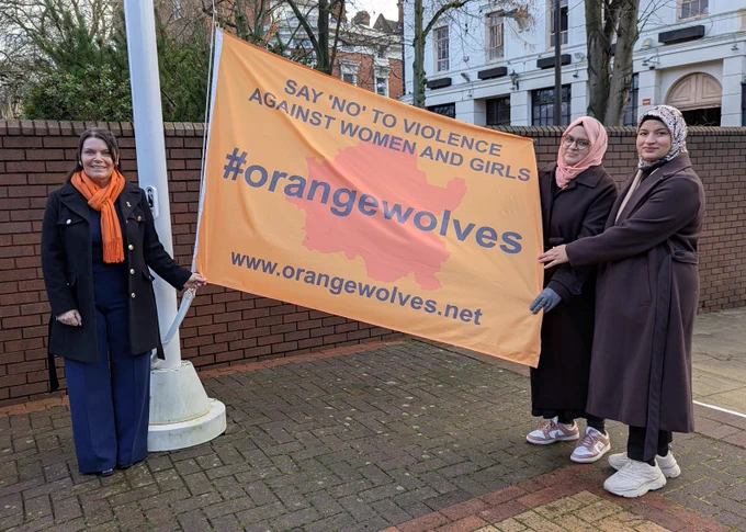 The Orange flag was lowered at the end of the 16 days of activism.