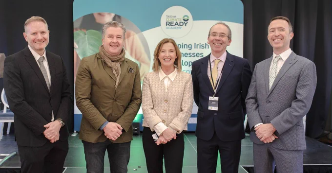 L-R: Ken Finnegan, Skillnet Ireland; Philip Boucher-Hayes, Broadcaster; Maria Kelly, Skillnet Climate Ready Academy; Ken Stockil, 20FIFTY Partners; and Eoin McDonnell, Skillnet Ireland.