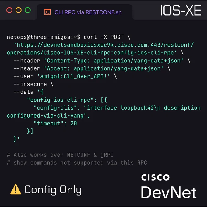 CLI RPC via RESTCONF