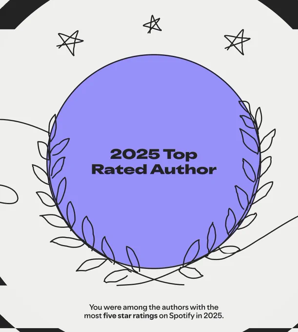 A notification that I was among the authors with the most 5 star ratings of 2025.