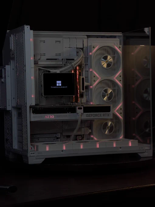 RYZEN 7 9800x3D 
G.SKILL ROYAL 32GB 6000MHz CL28
CRUCIAL T500 2TB 7400MB/s 

GIGABYTE RTX 5080 AERO 16GB 
AORUS B850 ELITE ICE 
LIAN LI EDGA 1200w GOLD ATX3.1 
TR WONDER VISION 360MM LCD 
GT2160 
5 REVERSE 
3 NORMAL 

CASE LIAN LI VISION COMPACT