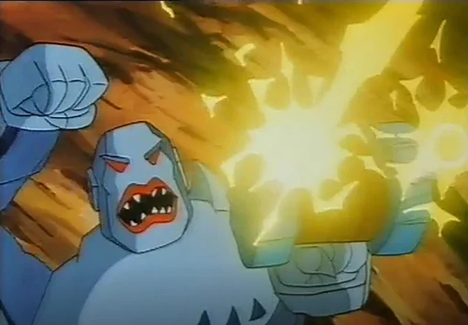Stoneheart firing his weapon