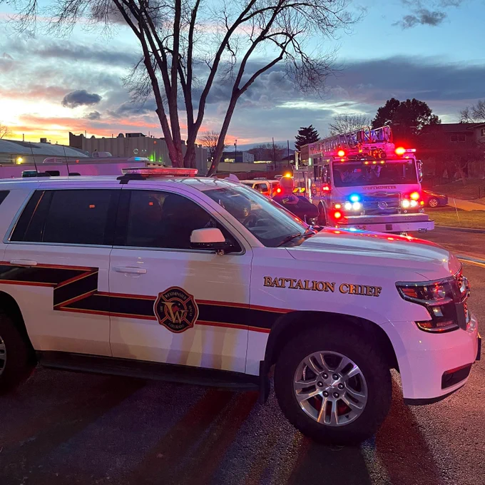 fire apparatus at a fire scene