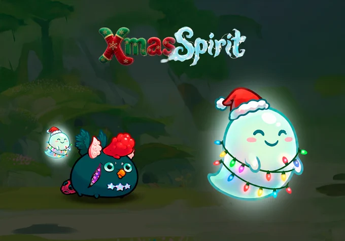 The Codex Accessory Design Contest #AxieCodexDesign #Axie @AxieInfinity 
Name: Xmas Spirit 
Slot: Air
Description: A cheerful, glowing holiday spirit wrapped in festive lights, ready to spread joy in battle.