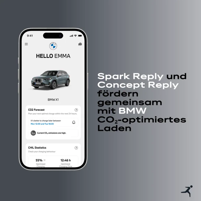 Spark Reply und Concept Reply fördern gemeinsam mit BMW CO₂-optimiertes Laden