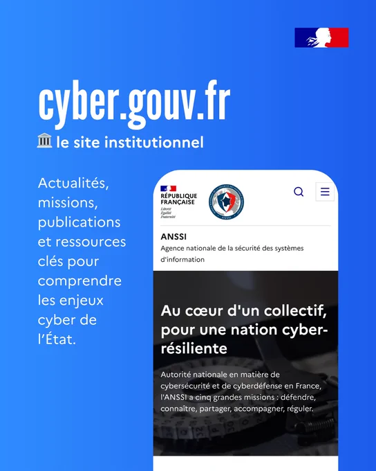 cyber.gouv.fr - le site institutionnel

Actualités, missions, publications et ressources clés pour comprendre les enjeux cyber de l’État.