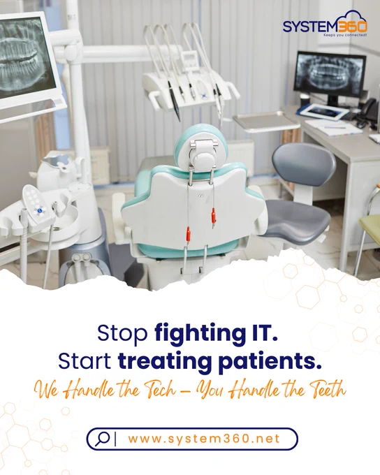 We handle your technology, so you can focus on what matters most — patient care.

From secure networks to dental software support, System360 keeps your clinic running smoothly.