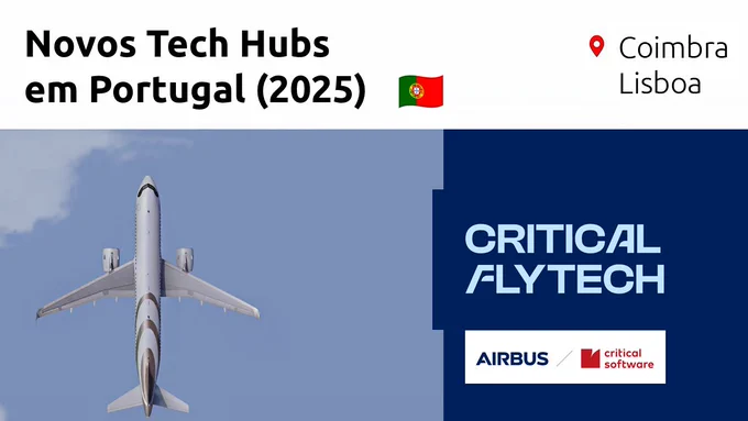 Imagem que ilustra abertura do tech hub da Critical FlyTech em Portugal.