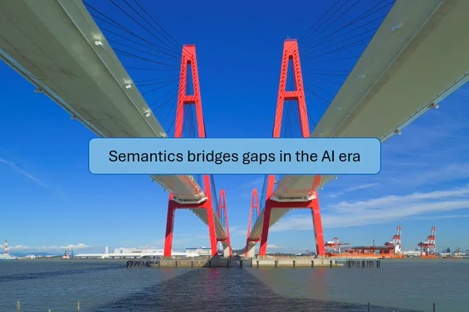 Semantics in language help convey meaning and make communicating interesting. Semantics in technology is a magical middle layer that takes raw information and turns it into knowledge – aka, something relatable and clear; a bridge to understanding. So, let’s explore it from a few angles and make sense of it together. In this article, we’ll explore three semantic steppingstones: 1) Human Communication, 2) Microsoft Interactive Media Manager (IMM) – An early (2007) SharePoint-based media solution, and 3) Semantic Index for Microsoft 365 Copilot. Title "Semantics bridges gaps in the AI era" overlayed onto a photo of a bridge crossing water. 
