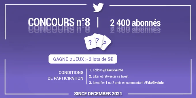 Concours pour les 4 ans de #FakeGiveInfo 2 lot à gagner 2 x 5€