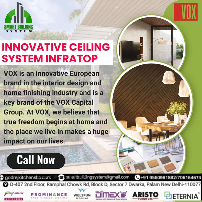 "Upgrade your space with VOX Infratop — where innovation meets elegance! ✨
Smart, stylish, and durable ceiling designs that transform every room into a modern masterpiece. 🏡✨
Bring European-quality finishing to your home with ease!"
.
.
Contact us for more details:🤗
📞 𝟗𝟏 𝟗𝟓𝟔𝟎𝟗𝟔𝟏𝟔𝟖𝟐/𝟕𝟎𝟔𝟏𝟔𝟒𝟔𝟕𝟔𝟒
🌐𝐠𝐨𝐝𝐫𝐞𝐣𝐤𝐢𝐭𝐜𝐡𝐞𝐧𝐬𝐛𝐬.𝐜𝐨𝐦
📧𝐬𝐦𝐚𝐫𝐭𝐛𝐮𝐢𝐥𝐝𝐢𝐧𝐠𝐬𝐲𝐬𝐭𝐞𝐦@𝐠𝐦𝐚𝐢𝐥.𝐜𝐨𝐦
📍𝐃-𝟒𝟎𝟕 𝟐𝐧𝐝 𝐅𝐥𝐨𝐨𝐫, 𝐑𝐚𝐦𝐩𝐡𝐚𝐥 𝐂𝐡𝐨𝐰𝐤 𝐑𝐝, 𝐁𝐥𝐨𝐜𝐤 𝐃, 𝐒𝐞𝐜𝐭𝐨𝐫 𝟕 𝐃𝐰𝐚𝐫𝐤𝐚, 𝐏𝐚𝐥𝐚𝐦 𝐍𝐞𝐰 𝐃𝐞𝐥𝐡𝐢-𝟏𝟏𝟎𝟎𝟕𝟕
.
.
#ModernKitchen #HomeInteriors #KitchenDesign #SmartLiving #InteriorGoals #ModularKitchen #LuxuryKitchen #HomeMakeover #DesignInspiration #TrendingNow #SmartBuildingSystem