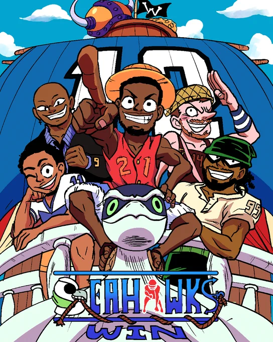 Seahawks One Piece Win Illustration