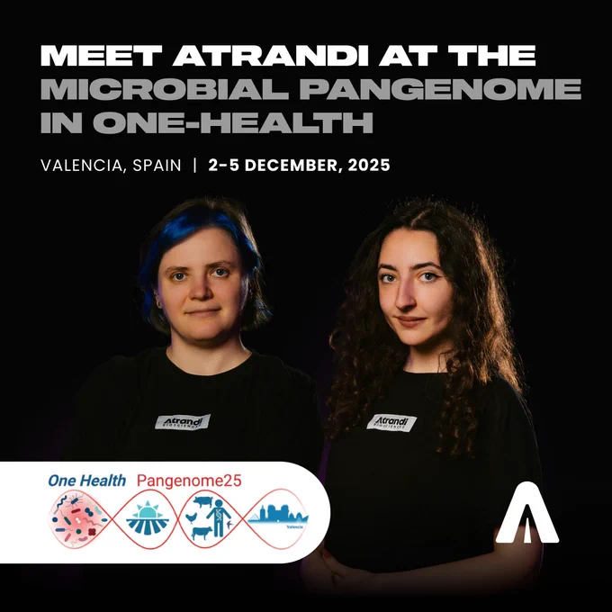 Atrandi Biosciences exhibiting at Microbial Pangenome in One-Health. Valencia, 2-5 December 2025.