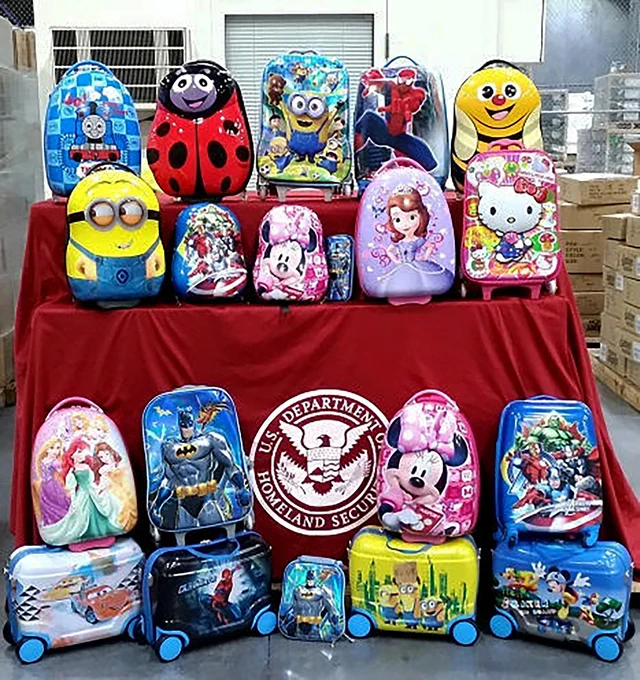 Fake backpacks and luggage.