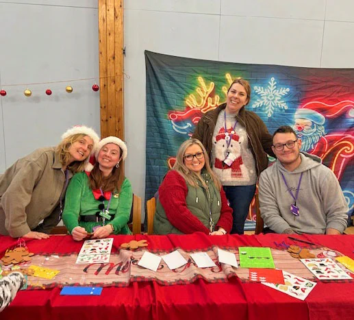 staff photo at a christmas event