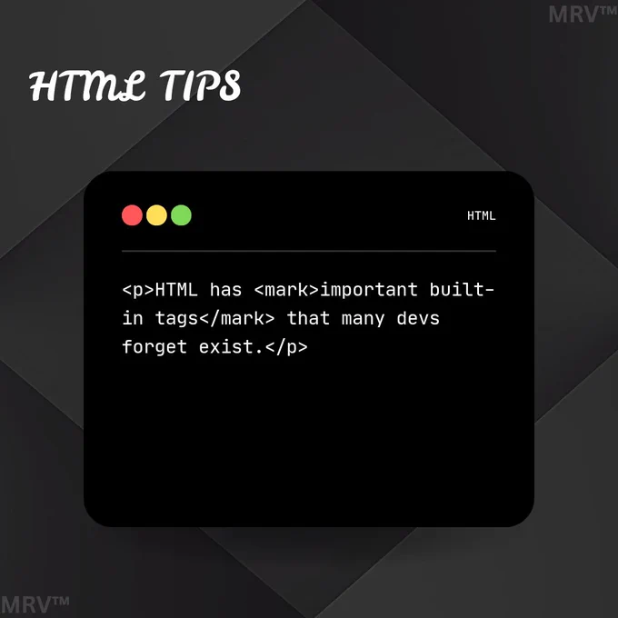 HTML Tips for Web Developers. 