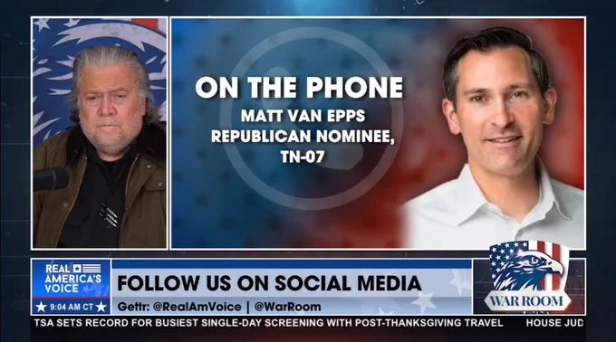 Matt Van Epps calling into War Room today