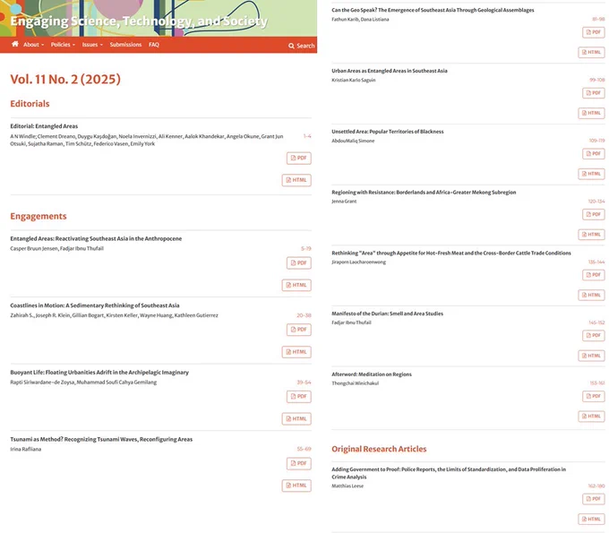 Screenshot of ESTS webpages and all the content listed as PDF and HTML content.
