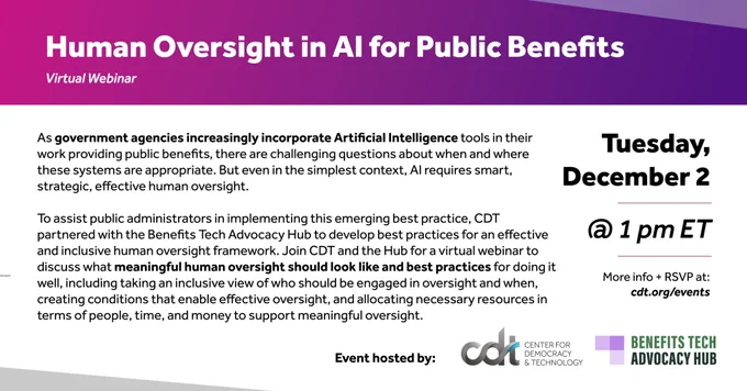 Human Oversight in AI for Public Benefits 