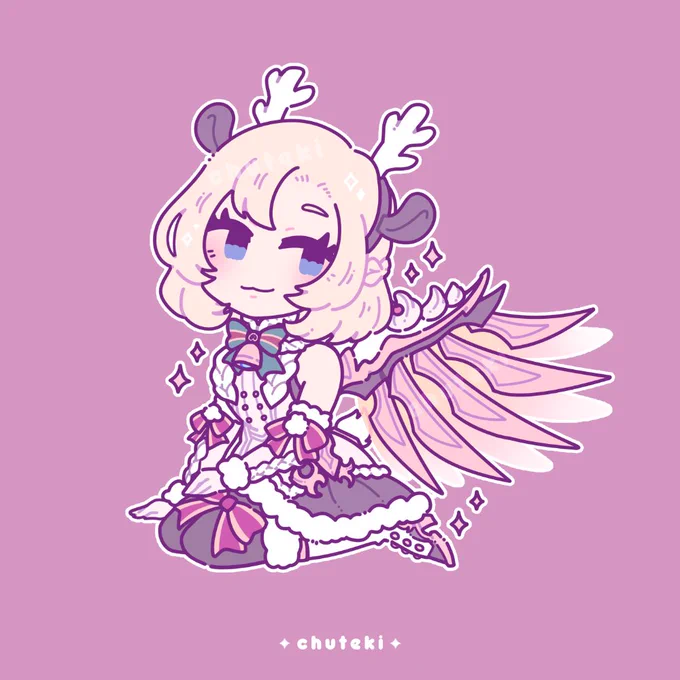 Chibi illustration of Jingle Belle Mercy from Overwatch
