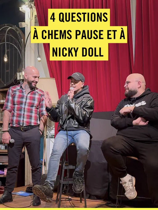 Texte : 4 questions à Chems Pause et à Nicky Doll

Photos de Chems Pause et Nicky Doll pour la soirée d’anniversaire de l’association