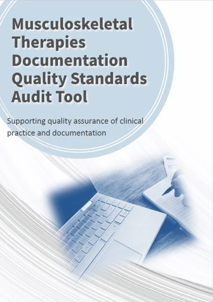 Front page of msk therapies documentation quality standards audit tool