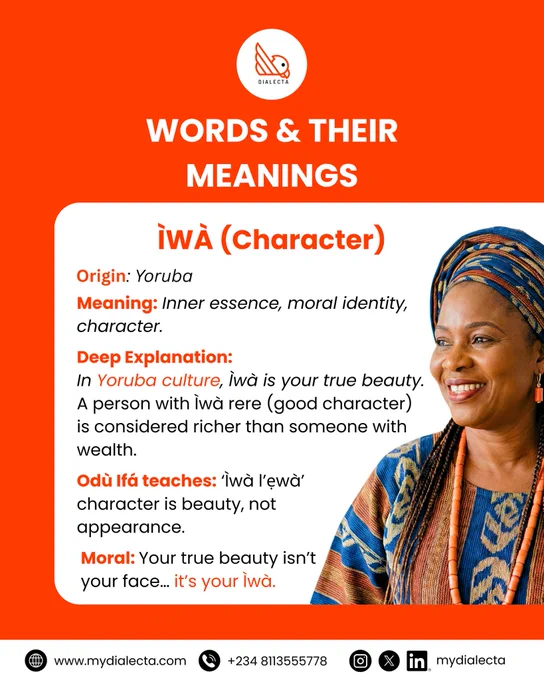 Your true beauty isn’t your face… it’s your Ìwà.
And this is exactly the kind of depth we explore in our classes, not just words, but the meaning behind them and how they shape who we are.

If you’re ready to truly understand your language, not just speak it,
come learn with us.

FEATURES:
✅ Safe, Custom-Built Video Classrooms
(Not Zoom, not Google Meet) — your child’s safety comes first.

✅ Personal Learning Dashboard
Easily track attendance, monitor progress, and stay involved in your child’s journey.

✅ Structured Curriculum
Culturally rich lessons designed to make learning meaningful and fun.

✅ Smart Scheduling
Flexible class times — so no lesson is ever missed!

✅ Qualified Native Tutors
Trained, passionate, and experienced in teaching children.

✅ Fee: With ₦30,000, your child learns 3 times weekly for one month.

Let’s raise a generation that speaks their roots with pride. 

Kids 5 , teens and adults.

👉🏽 Learn with us today at MyDialecta.com

#mydialecta