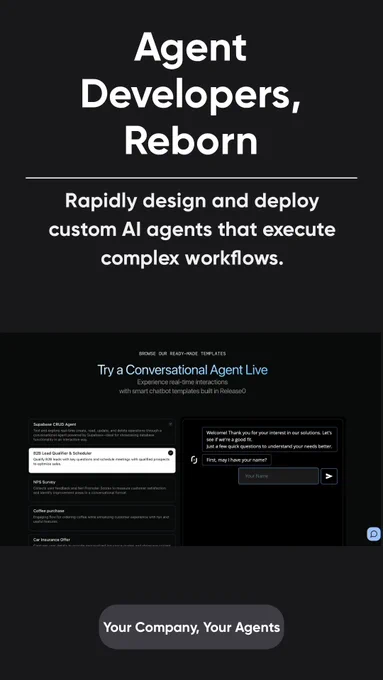 Screenshot of card display regarding building custom AI agents such as the help agent shown on screen.