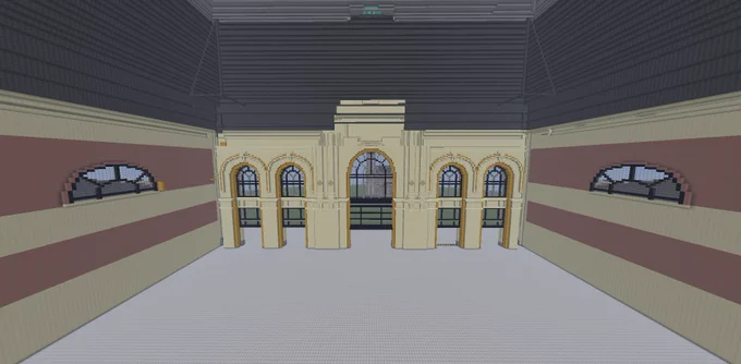 Intérieur de la gare en construction