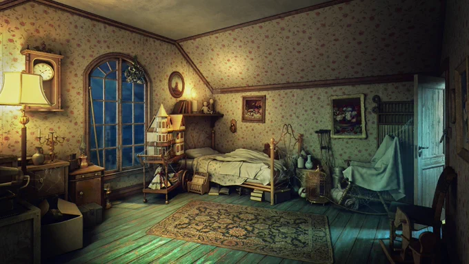 A game screenshot from The Incident at Galley House of an Attic